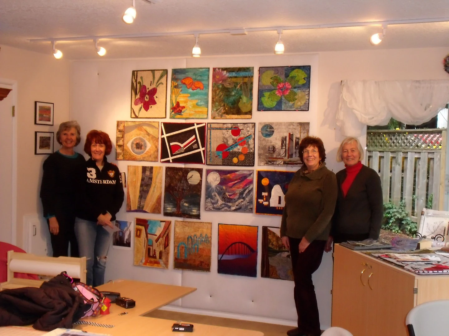 Elizabeth at a quilting workshop
