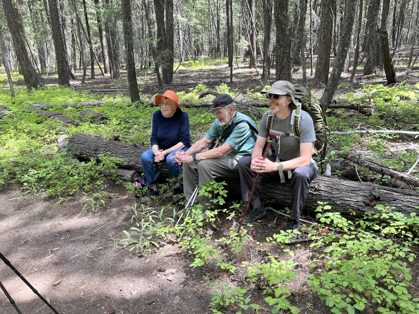 Elizabeth, Mike, and Matt hiking in the Methow Valley